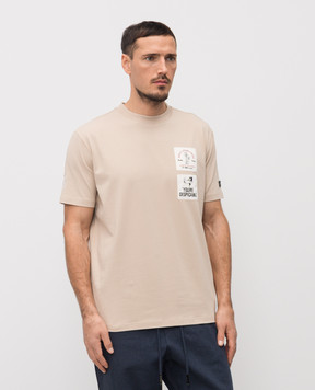 Iceberg Бежева футболка з брендовими нашивками F0126318