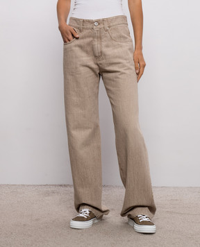 Brunello Cucinelli Бежеві джинси з патчем MP095P5565