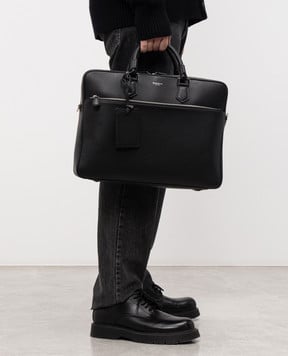 Serapian Чорний шкіряний портфель з логотипом SRCCHMLL706540Y001