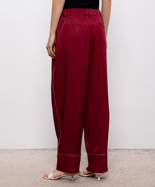 Givenchy Бордовые брюки из шелка BW518P16Q5 изображение 4