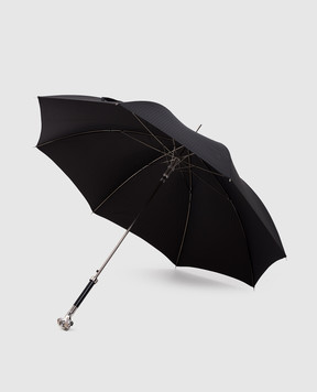 Pasotti Черный зонтик-трость Silver Labrador OMITUO478BLUES59732