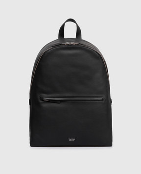 Tom Ford Черный кожаный рюкзак с принтом логотипа H0735LCL606Y