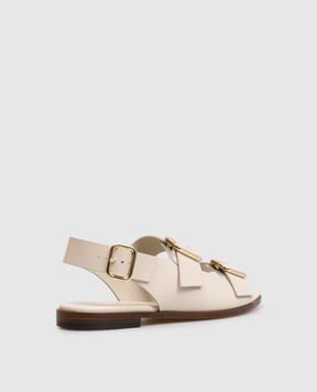 Doucal's Шкіряні босоніжки кольору айворі DD8770DEGNUF073