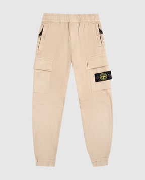 Stone Island Дитячі бежеві джогери з логотипом K2S163100007S00121012
