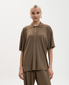 Fabiana Filippi Коричневий кардиган з ланцюжком MAD276F492M109