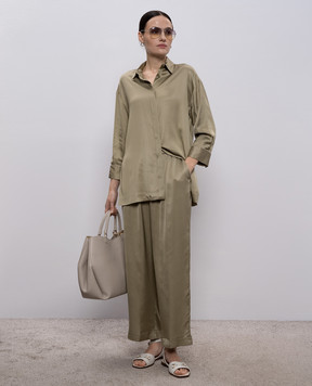 Peserico Блуза цвета хаки с цепочкой мониль A0640106638