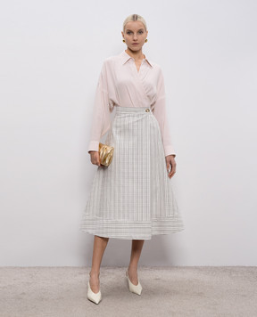 Agnona Біла спідниця міді в смужку TG1108YQ2009