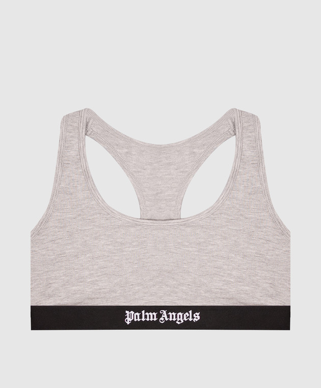 Palm Angels Серый топ с узором логотипа PLA1UWTP04SI