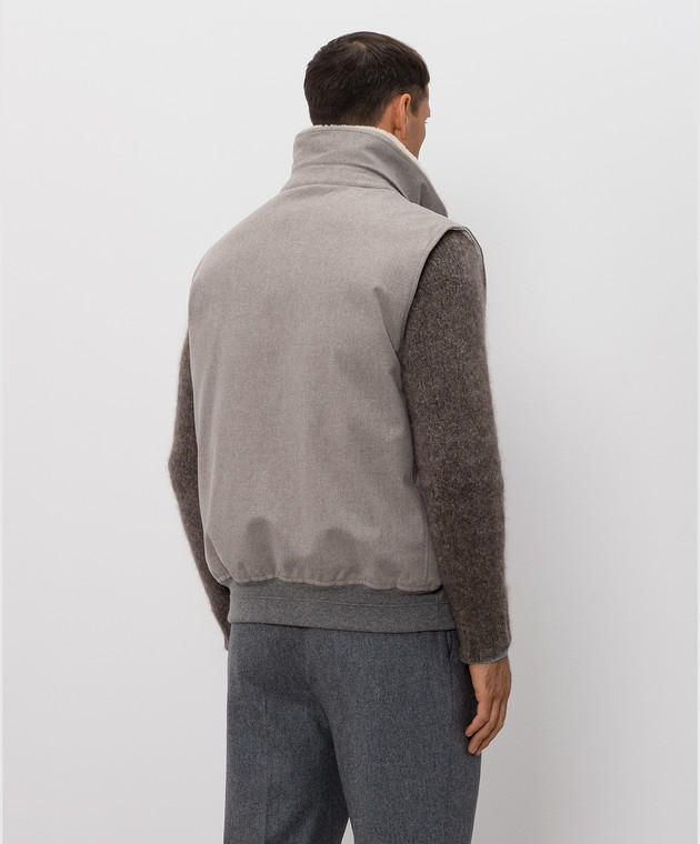 Brunello Cucinelli Сірий пуховий жилет з вовни MM4701624 зображення 4