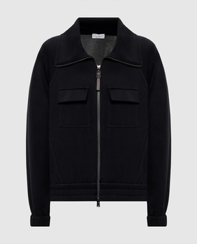 Brunello Cucinelli Чорна спортивна куртка з шовком MP828B2B06
