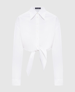 Dolce&Gabbana Біла сорочка із зав'язкою F5T76TFU5WO