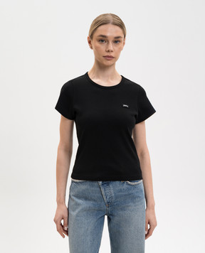 Juun.j Чорна футболка з нашивкою логотипа JW6242W005