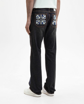 Off-White Чорні джинси з ефектом потертості 44XYA195S26D003