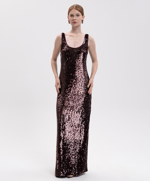 Simkhai Бордовое платье макси Bex в пайетке 5261192SS изображение 2