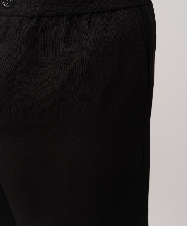 Ami Paris Чорні шорти з льоном HSO835VI0052 зображення 5