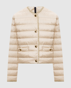 Moncler Бежевая пуховая куртка Fleurs L10931A00104597YF