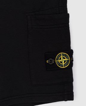 Stone Island Детские черные шорты с логотипом L1S166200006S004014