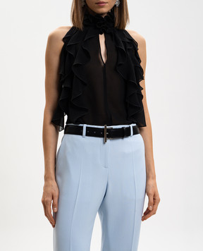 Alexander McQueen Чорний шкіряний ремінь з гравіюванням логотипа 8044991BR0I