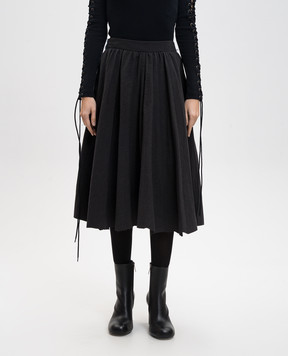 Balenciaga Комбинированная юбка миди с льном 838770TST05