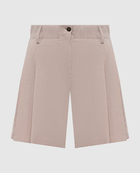 Brunello Cucinelli Бежеві шорти з льону MA698DV499