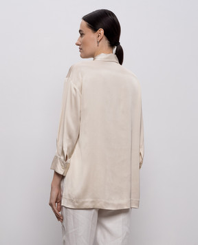 Peserico Бежевая блуза с цепочкой мониль A0640106638