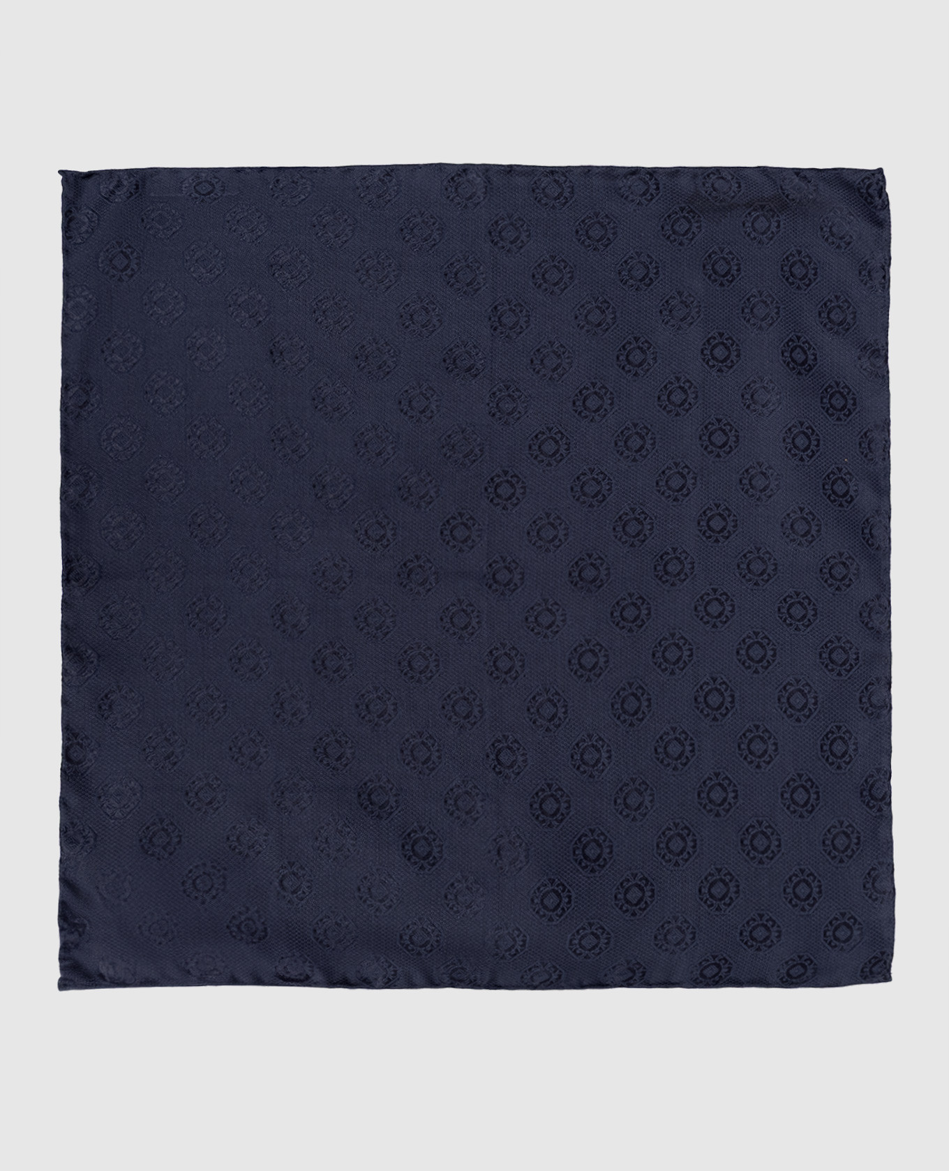 Синий платок из шелка в тканом узоре