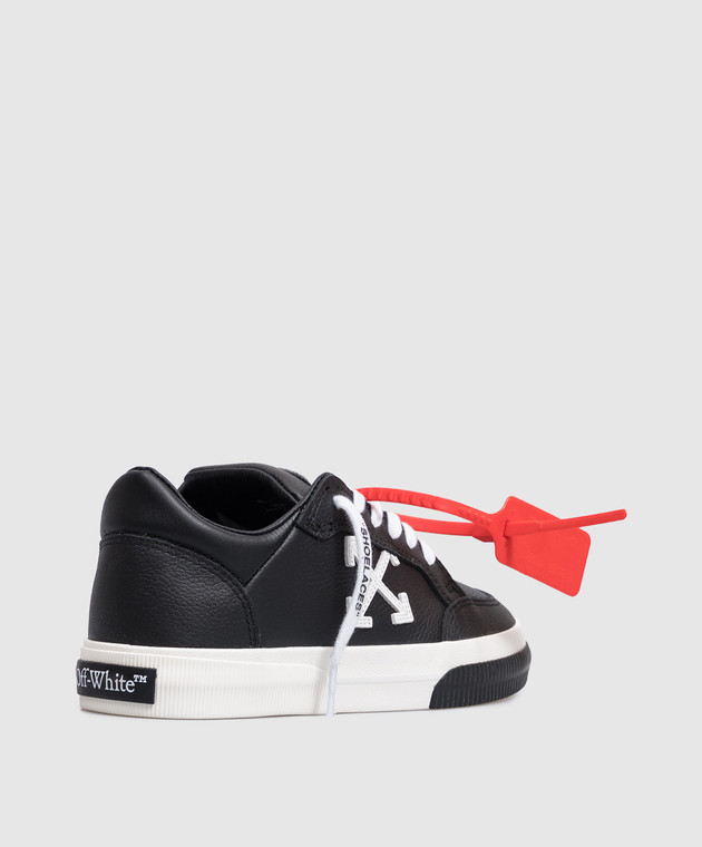 Off-White Чорні шкіряні кросівки Vulcanized W288C9L002 зображення 3