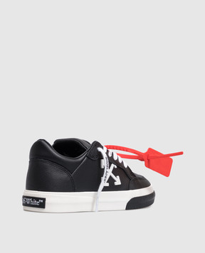 Off-White Черные кожаные кроссовки Vulcanized W288C9L002