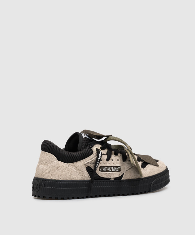 Off-White Бежеві комбіновані кросівки Court 3.0 з нашивками OF05779001 зображення 3