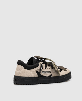 Off-White Бежеві комбіновані кросівки Court 3.0 з нашивками OF05779001