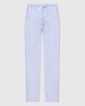 Dolce&Gabbana Блакитні штани в смужку в піжамному стилі GVRMATFR510
