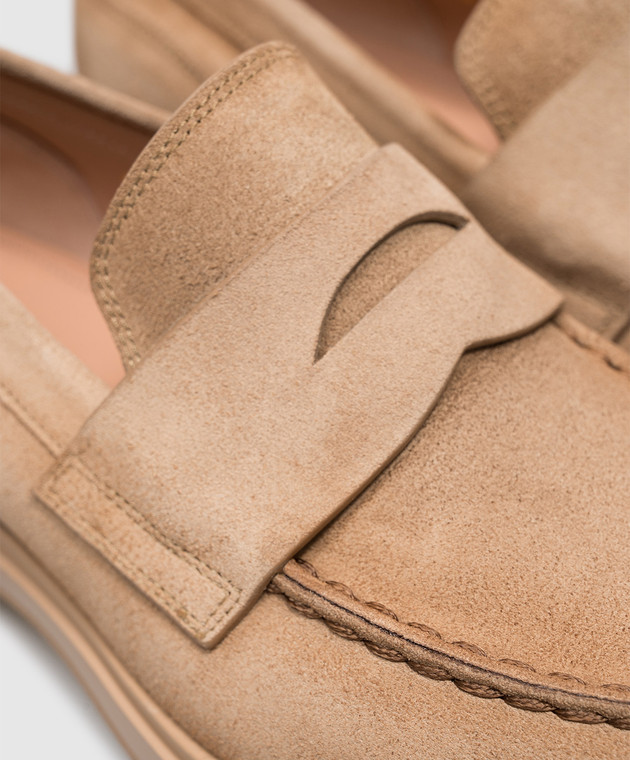 Santoni Коричневі замшеві лофери WUYW72448PKVNHSY зображення 5
