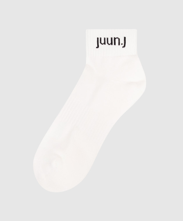Juun.j Білі шкарпетки з візерунком логотипа JC63KTP521 зображення 2