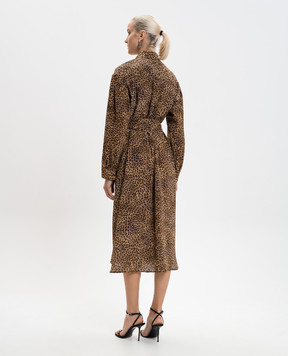 Max Mara Weekend Коричневое платье-рубашка WKDDOLMEN в анималистичный принт WKDDOLMEN