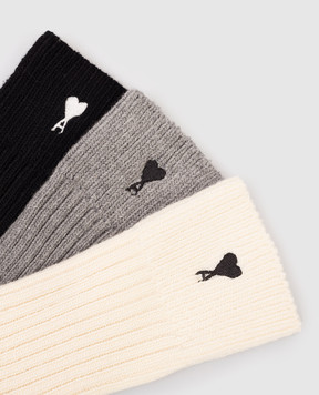 Ami Paris Набор носков с вышивкой эмблемы Ami de Coeur USC611AK0007m