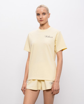 Sporty & Rich Жовта футболка Avenue з контрастним принтом TO11976083YE02
