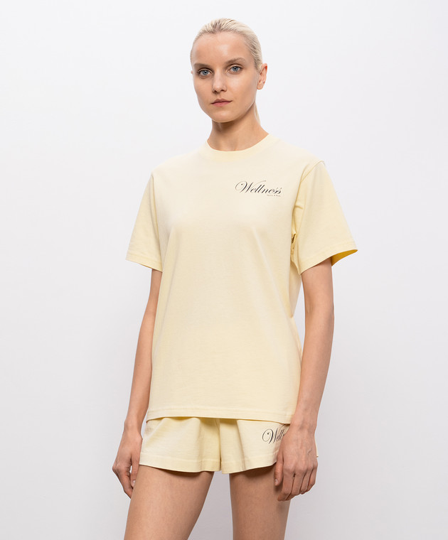 Sporty & Rich Жовта футболка Avenue з контрастним принтом TO11976083YE02 зображення 3