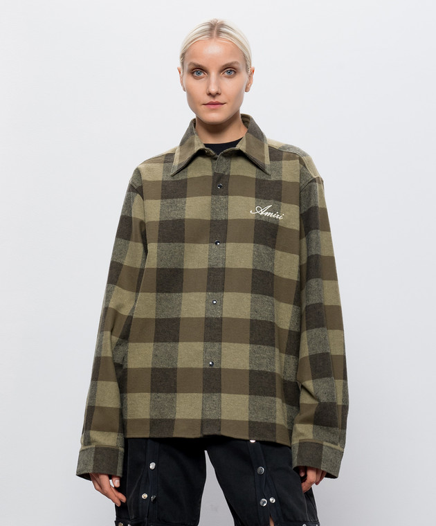 AMIRI Зеленая рубашка в клетку AM426SH063 изображение 3
