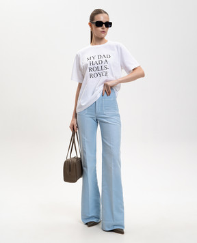 Victoria Beckham Белая футболка с надписью 1124JTS005732A