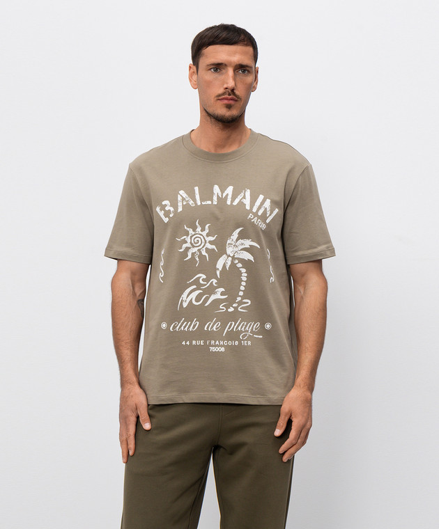 Balmain Футболка Balmain Plage кольору хакі GH0EG000GF58 зображення 3