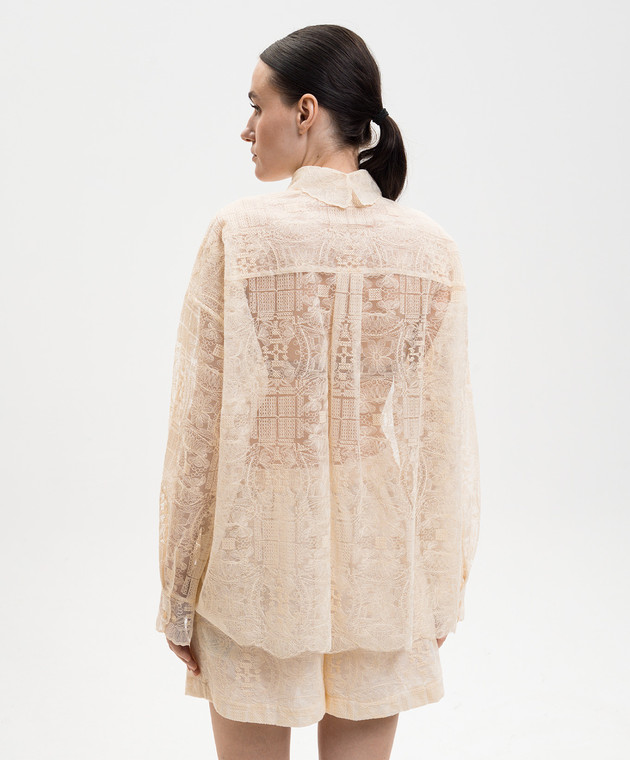 Ermanno Scervino Бежева блуза з вишивкою D482K731UCX зображення 4