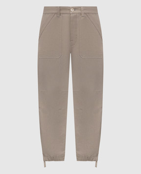 Brunello Cucinelli Штани кольору хакі з льоном MH255S2470