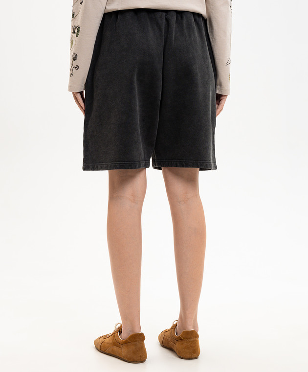 Off-White Чорні шорти з принтом логотипа 2CI006S26FLE001 зображення 4