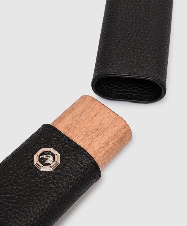 Stefano Ricci Черный кожаный футляр для сигар OCSSG02PVTD изображение 2