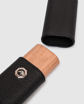 Stefano Ricci Чорний шкіряний футляр для сигар OCSSG02PVTD