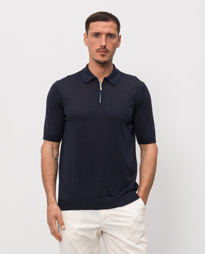 Castangia dal 1850 Синє поло з шовком DBPZ1S26