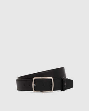 Serapian Чорний шкіряний двосторонній ремінь SRSTSMBE722735QB06