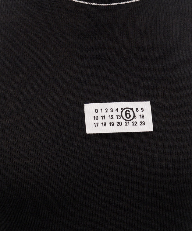 Maison Margiela MM6 Чорний джемпер з вовною з ефектом вивороту SH0HL0017M13037 зображення 5
