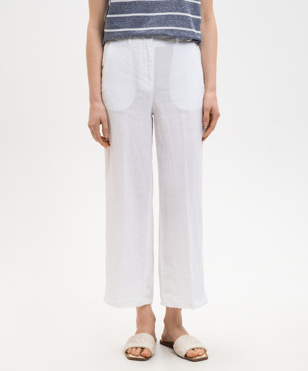 Peserico Білі штани з льону M04393T001617 зображення 3