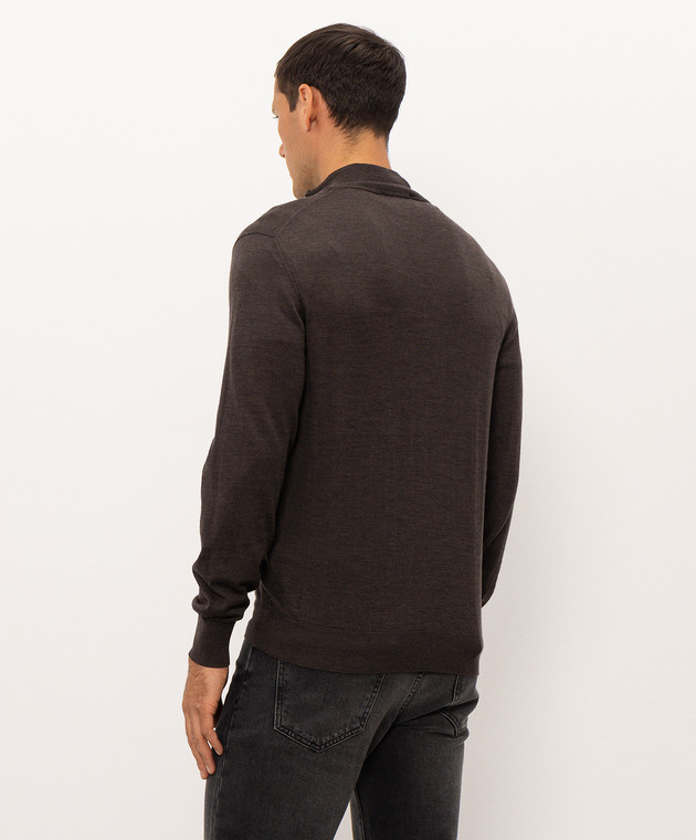 Doriani Cashmere Коричневий джемпер з вовни, шовку та кашеміру з блискавкою 1818179 зображення 4